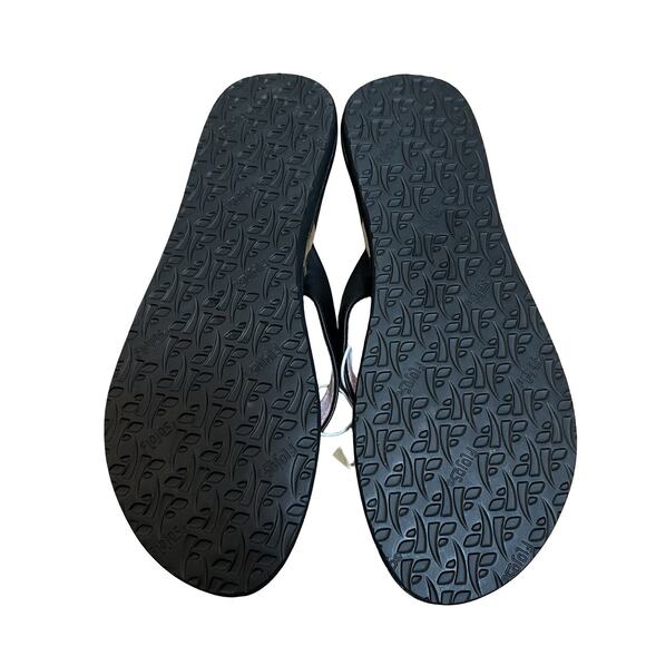 Flojos Womens Memory Foam Flip Flop Thong Sandal Size US 11 Black Pink NEW - Picture 2 of 4